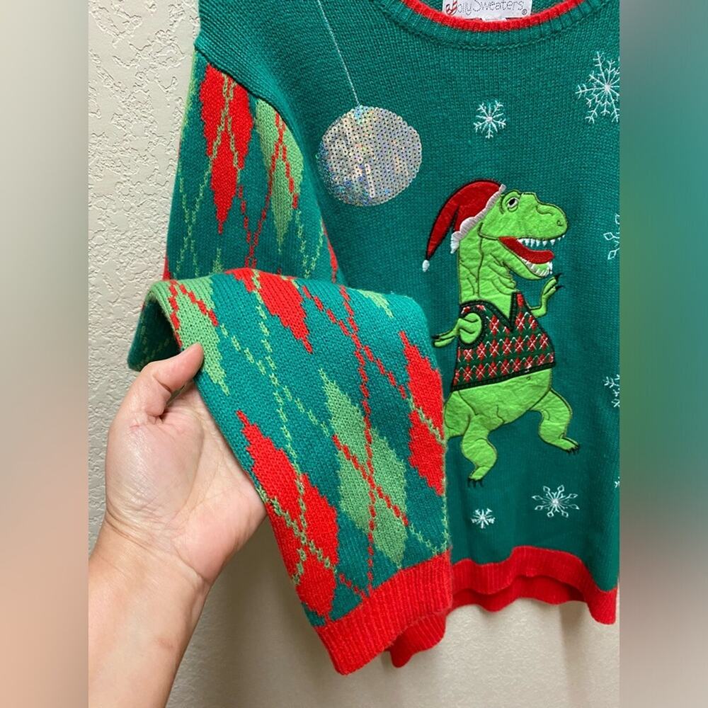Jolly Sweaters Dinosaur Holiday Sweater - Picture 3 of 8